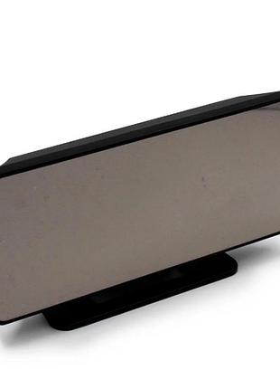 Дзеркальний led-годинник із будильником і термометром vst-888y чорний зелений підсвітка pro_349