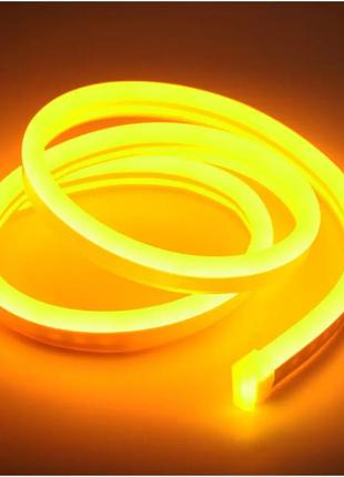 Светодиодная неоновая лента neon 220в jl 2835-120 g ip65 герметичная 5 метров жёлтая pro 295