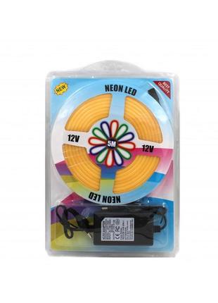 Светодиодная неоновая лента neon 220в jl 2835-120 g ip65 герметичная 5 метров жёлтая pro 295