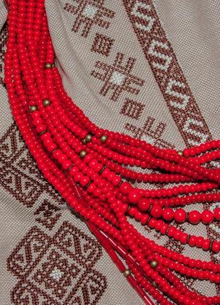 Красное ожерелье в украинском стиле2 фото