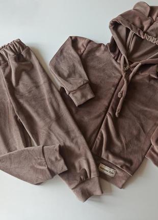 Велюрові костюми на блискавці, для дітей: від 2 до 6 років