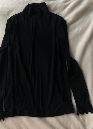 Гольф прозорий чорний сіточка ажурні манжети s розмір