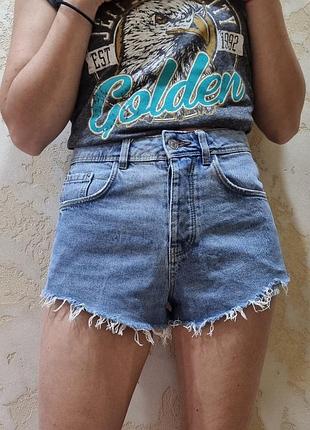 Джинсові шорти zara,  висока талія