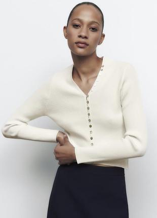 Кофта молочна лонг zara