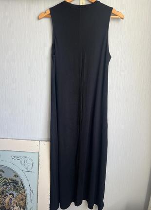 Платье сарафан трикотажная черная5 фото