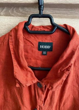 100% лен рубашка, блуза, рубашка от бренда hobbs london, натуральная ткань, из льна, льняная, обмен5 фото