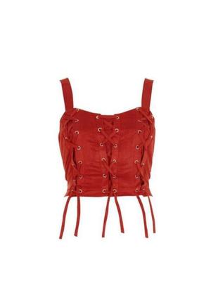 Топ корсетний червоний l xl