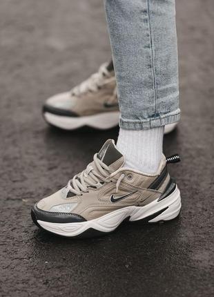 Женские кроссовки nike m2k tekno grey найк серого цвета