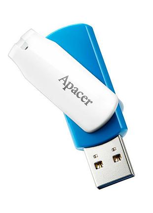 Флеш-накопичувач usb3.1  64gb apacer ah357 blue/white (ap64gah357u-1)