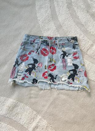 Джинсова юбка с