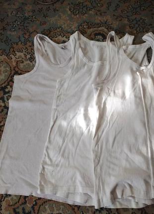 Майки белые 100% хлопок 5шт одним лотом