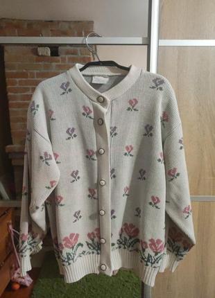 Свитер кофта в цветочный принт