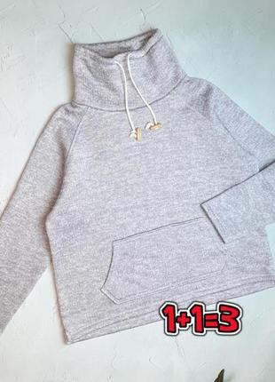 🎁1+1=3 базове жіноче сіре утеплене худі кофта светр на флісі tu, розмір 50 - 52