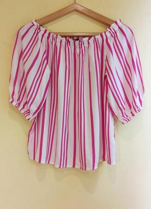 Рубашка женская летняя яркая с открытыми плечами