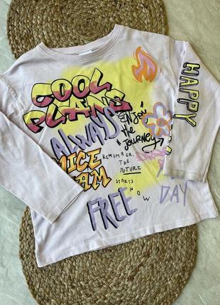 Лонгслив футболка 8-9 лет с принтом zara