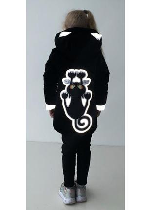 Весняна світловідбивна куртка-жилетка для дівчаток нюся, зріст 104,110 чорна3 фото