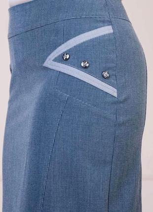 Женская деловая летняя юбка "сабина №2",  трикотаж , р-р 48,50 мелкий рисунок, серая4 фото