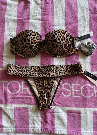 Трендовый леопардовый купальник victoria’s secret xs-s