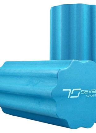Массажный ролик 7sports профилированный yoga roller eva ro3-45 синий (45*15см.) pro_740