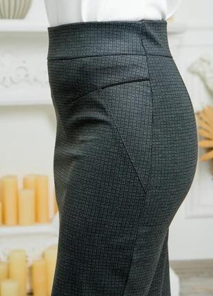 Женская  офисная юбка-карандаш " марьяна", ткань трикотаж, р-р  48 серая2 фото
