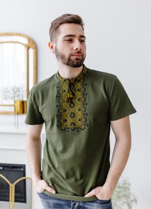 Мужская футболка - вышиванка "зорепад", ткань трикотаж, р. s(44), m(46), 2xl(52), 3x(54)