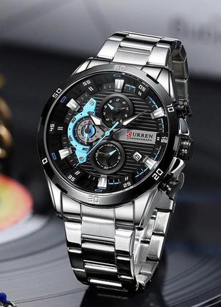 Часы мужские curren roberto,  металлические, кварцевые, минеральное стекло, водостойкие d c6 фото