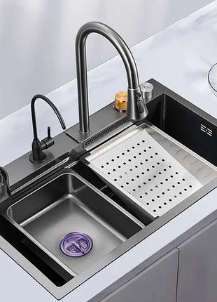 Багатофункціональне миття з нержавіючої сталі "водопад", кухонна раковина з нержавіючої сталі