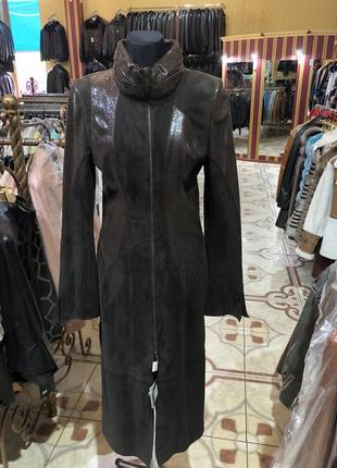 Плащ замша коричневый