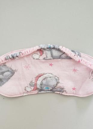 Tatty teddy маска на глаза для сна розовая медвежонок в заплатках2 фото
