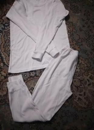 Термобельё комплект l-xl белый 100% хлопок