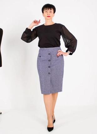 Женская классическая юбка" летисия", ткань стрейч кашемир,  р-р 56 серая6 фото