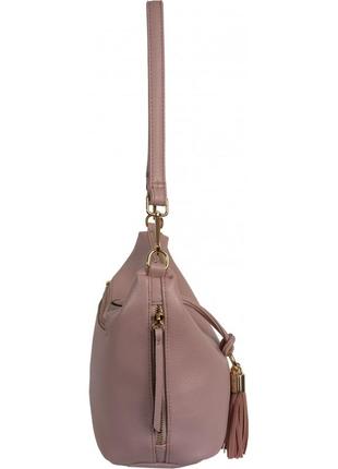 Женская,стильная сумочка  , материал эко-кожа, одна средняя ручка,1 длинная, одно отделение (l-1051) розовая5 фото