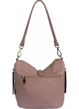 Женская,стильная сумочка  , материал эко-кожа, одна средняя ручка,1 длинная, одно отделение (l-1051) розовая3 фото