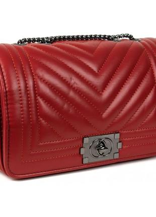 Женская,стильная сумка клатч , материал эко-кожа, одна  ручка цепочка  (8804) красный2 фото