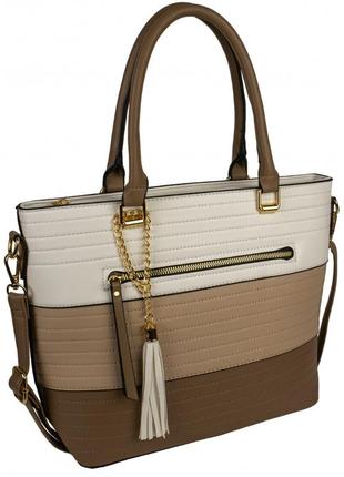Жіноча стильна сумка каркасна, розмір а4, матеріал екошкіра, одне відділення, з білим1 фото