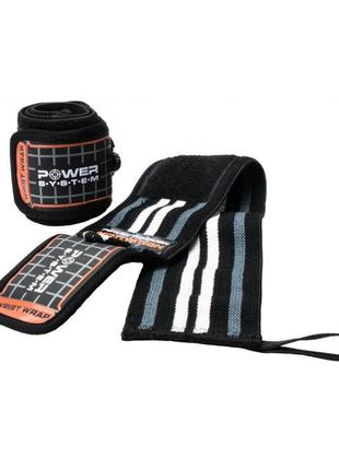 Кистьові бинти power system ps-3500 wrist wraps grey/black3 фото