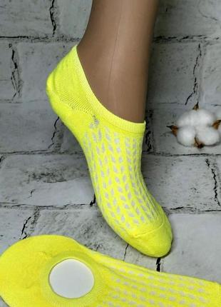 Носки женские короткие следы с силиконом на пятке летние желтые 37-39 р hb-1071-5