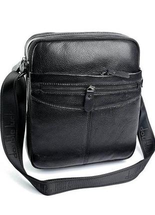 Мужская сумка из натуральной кожи 2217 черный1 фото