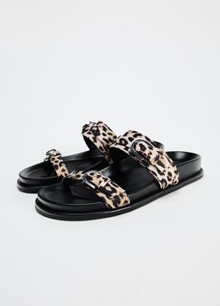 Шлепанцы женские леопардовые zara new