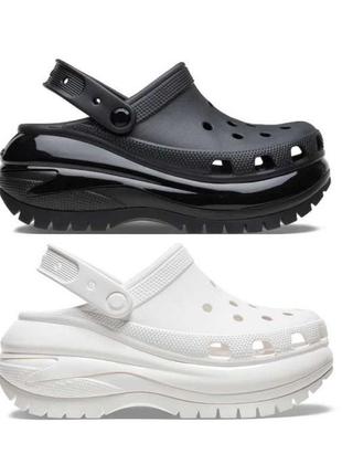 Крокси сабо crocs classic mega crush clog black (р. 36-45)1 фото