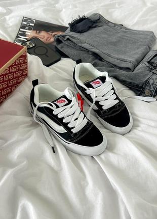 Женские кеды в стиле vans knu old skool black / white premium.9 фото