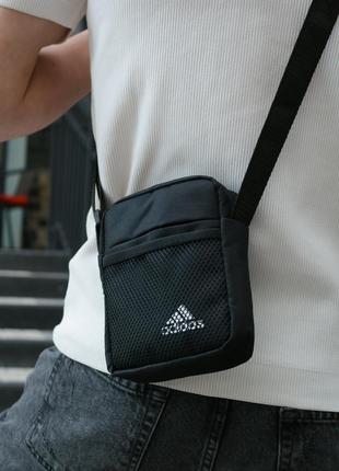 Борсетка adidas черная сумка мужская1 фото