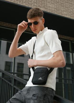 Борсетка adidas черная сумка мужская6 фото