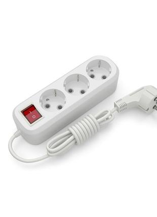 Подовжувач блоковий (abs) electrum 3гнізда 3м із заземленням та вимикачем c-es-1813
