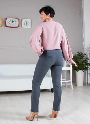 Женские укороченные брюки "каролина",ткань габардин, р-р 42,44,46 серые4 фото