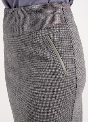 Женская классическая,прямая юбка  "милена",ткань турецкий стрейч кашемир , р-р 56 серая3 фото