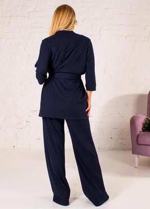 Жіночий прогулянковий костюм " ронда", тканина трикотаж рубчик, р-р 44-46,48-50,52-54,56-58 синій6 фото