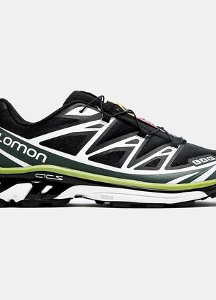 Salomon xt-6 black green lime7 фото