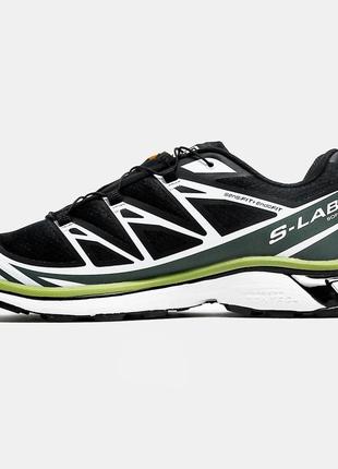 Salomon xt-6 black green lime8 фото