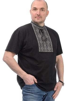 Чоловіча футболка - вишиванка чорна, розміри m, l, xl, 2xl, 3xl3 фото